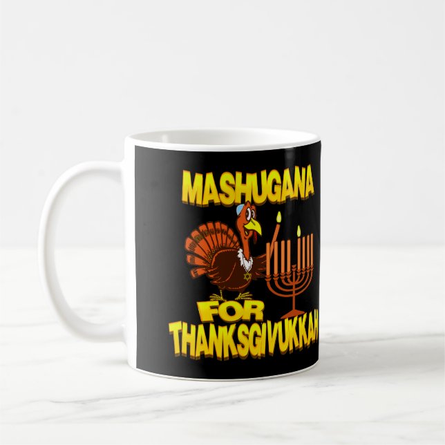 Mashugana für Thanksgivukkah die Türkei Menorah Kaffeetasse (Links)