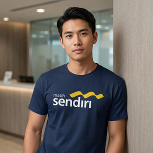 MASIH SENDIRI - Indonesien Parodie-Markenlogo Bank T-Shirt