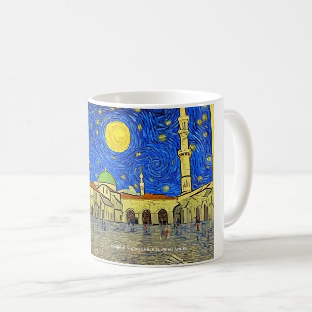 Masjid al-Nabawi, Medina, Saudi-Arabien auf einer  Kaffeetasse (VorderseiteRechts)