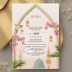 Masjid An-Nabawi Personnalisé Nikah Invitation