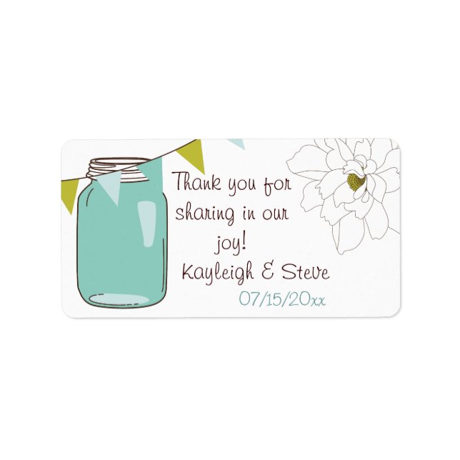 Masjon Jar Merci Étiquettes  (Devant)