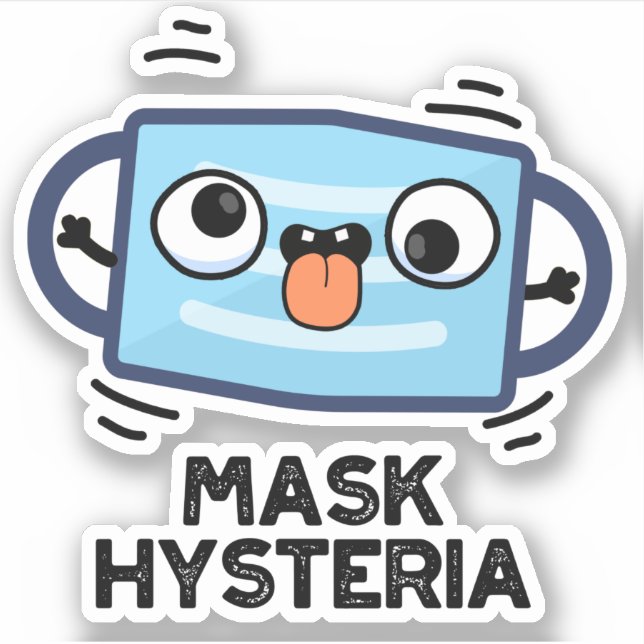 Mask Hysteria Funny Mask Puff Aufkleber (Vorderseite)