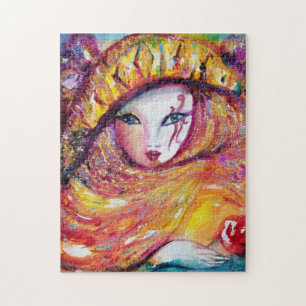 MASK IN GELB / Venezianischer Masquearde Ball, Lil
