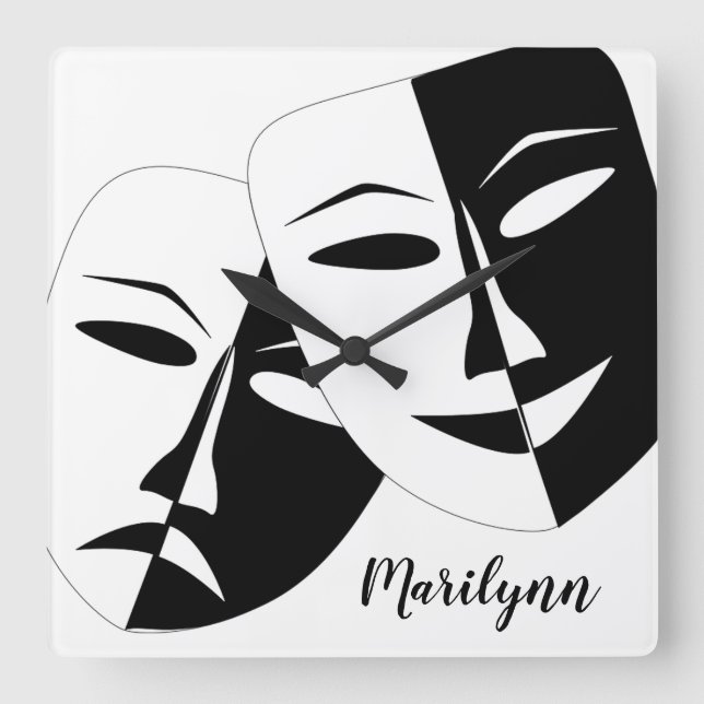 Mask Quadratische Wanduhr (Vorderseite)