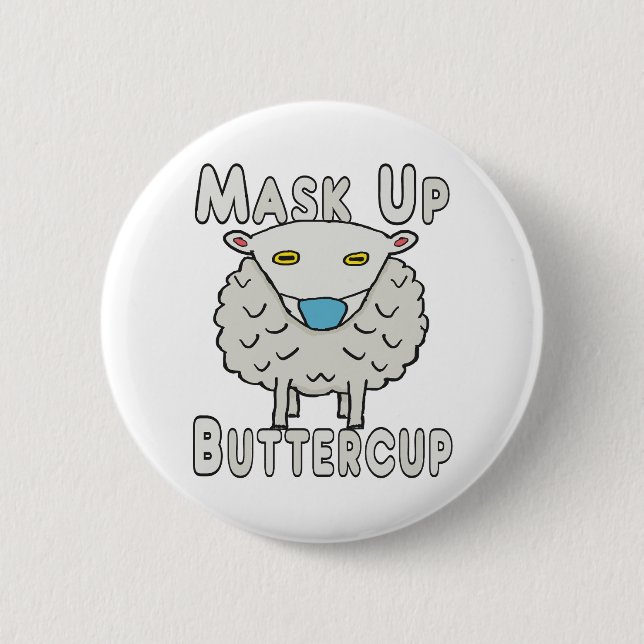 Mask up Butterball Button (Vorderseite)