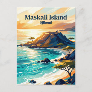 Maskali-Insel Dschibuti Postkarte