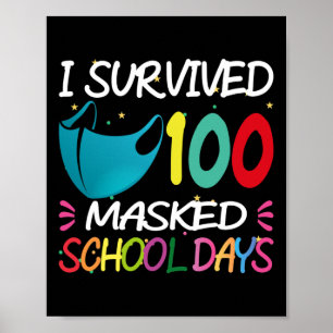 Maske 100 Tage Schullehrer Studentengeschenk Poster