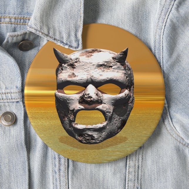 Maske aus Stein-Knopf Button (Beispiel)