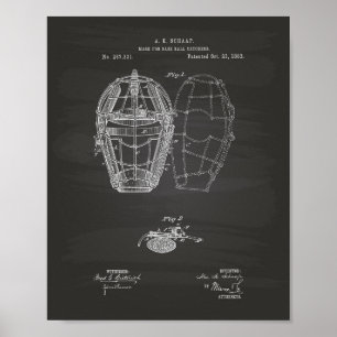 Maske Baseball Catchers 1883 Patent - Zwischenabla Poster