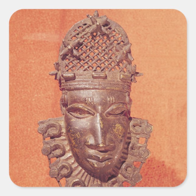 Maske, Benin Quadratischer Aufkleber (Vorderseite)