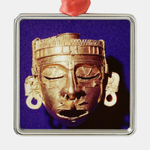 Maske des Gottes Xipe Totec Ornament Aus Metall
