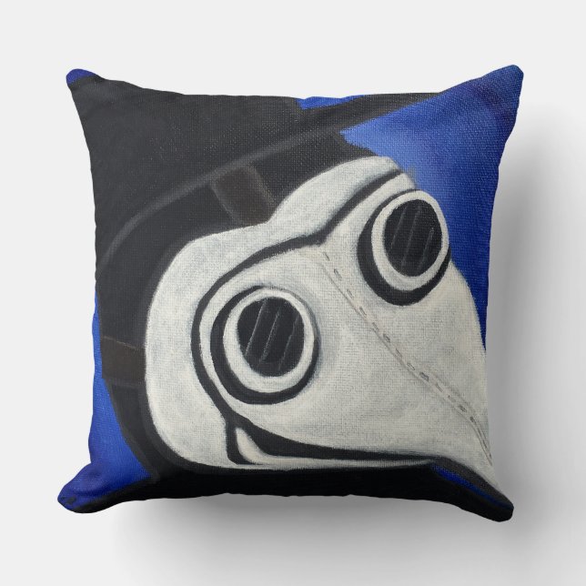 Maske des Pestärzts Kissen (Vorderseite)