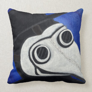 Maske des Pestärzts Kissen