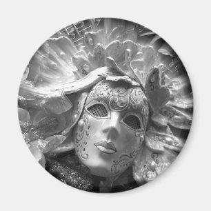 Maske des Venezianischen Karnevals Runde Magnettaf Magnet
