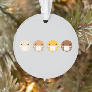 Maske Emoji Faces Maske oben COVID Ornament