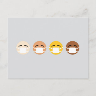 Maske Emoji Faces Maske oben COVID Postkarte