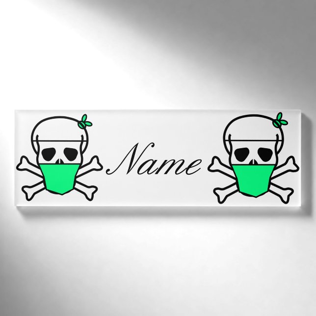 Maske für Schädeltrage Thunder_Cove Namenschild (Vorderseite)