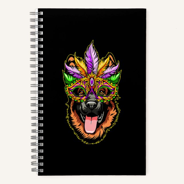 Maske German Shepherd Notizbuch (Vorderseite)