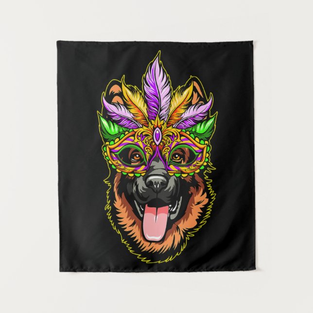 Maske German Shepherd Wandteppich (Vorderseite)