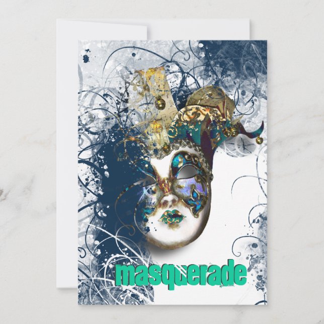 Maske Masquerade venezianisch Mardi gras Party Einladung (Vorderseite)