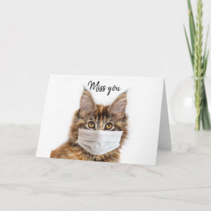 Maske mit Maine-Coon-Katze Karte