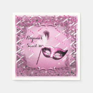 Maske Pinker Maskenball Elegante Ballparty Serviette