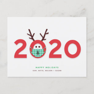 Maske Reindeer 2020 Custom Holiday Postkarte