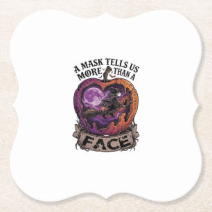 Maske sagt uns mehr als Gesicht Halloween Hexe Apf Untersetzer