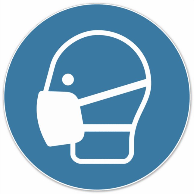 Maske tragen aufkleber (Vorderseite)