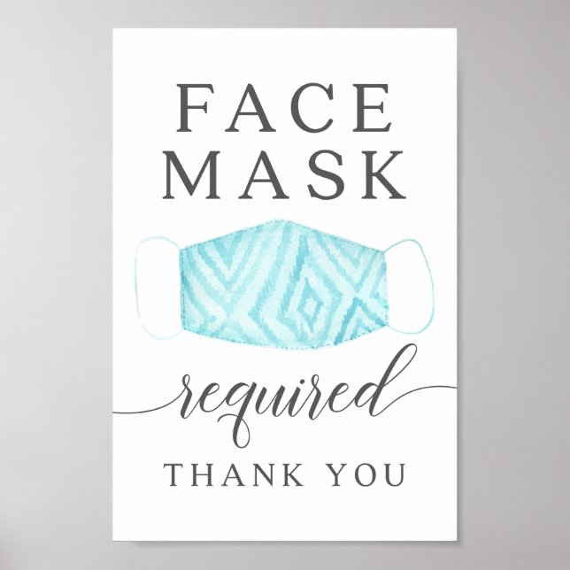 Maske tragen - Maske erforderlich - Blaumaske Poster (Vorne)