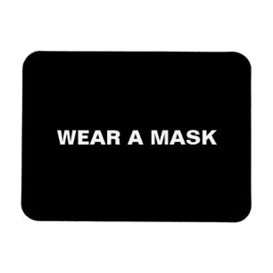 Maske tragen, Schwarz-weiß minimalistisch Magnet