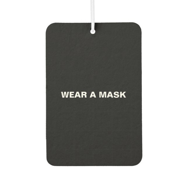 Maske tragen, Schwarz-weiß minimalistisches Auto t Autolufterfrischer (Vorderseite)