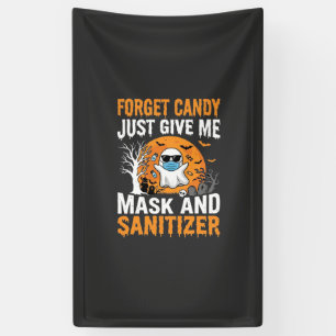 Maske und Desinfektionsmittel Halloween-Geisterdes Banner