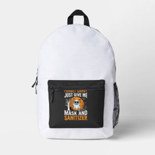 Maske und Desinfektionsmittel Halloween-Geisterdes Bedruckter Rucksack