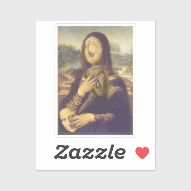Maske Unentschlossene Mona Lisa Aufkleber (Blatt)