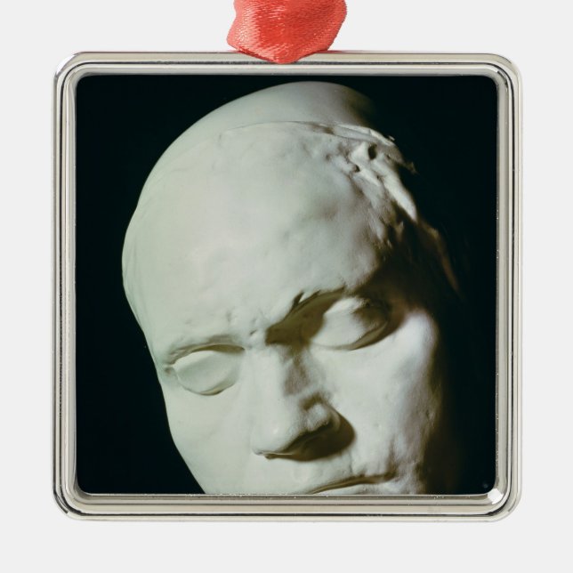 Maske von Beethoven, genommen vom Leben im Alter Silbernes Ornament (Vorne)