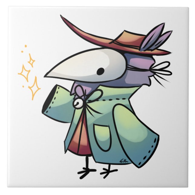 Masked Bird Fliese (Vorderseite)