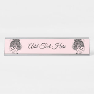 Masked Lady Theater Gemini Zodiac Symbol Schreibtischnamensplakette