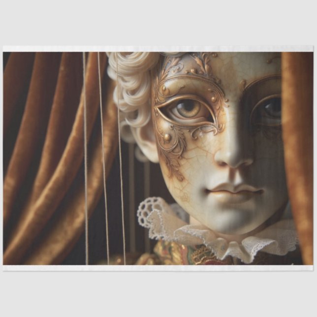 Masked Marionette Decoupage | Reispapier | Seidenpapier (Vorderseite)