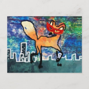 Masked Red Fox Postkarte