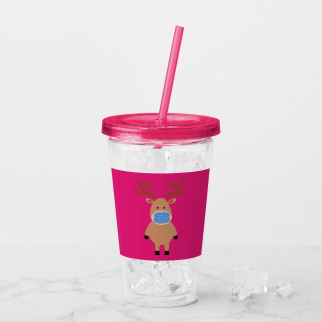 Masked Reindeer Acryltrinkbecher (Rückseite Ice)