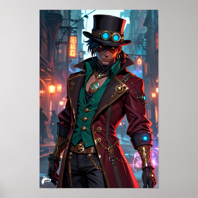 Masked Steampunk Gentleman - Charisma und Shadows Poster (Vorne)