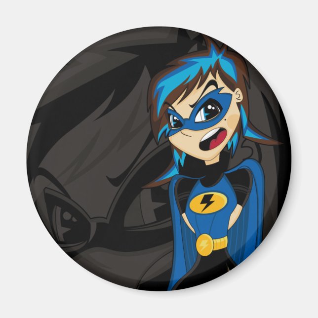 Masked Supergirl Hero Magnet (Vorne)