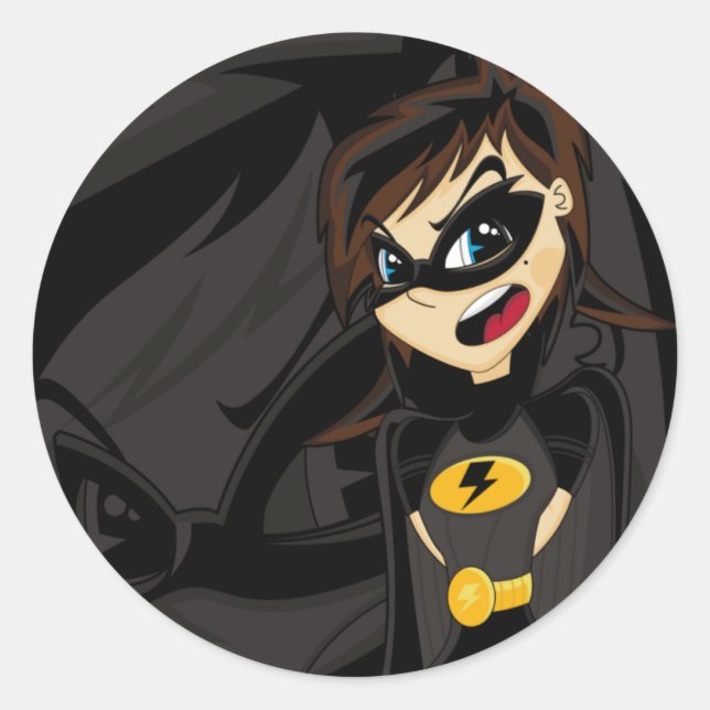 Masked Superhero Girl Sticker (Vorderseite)