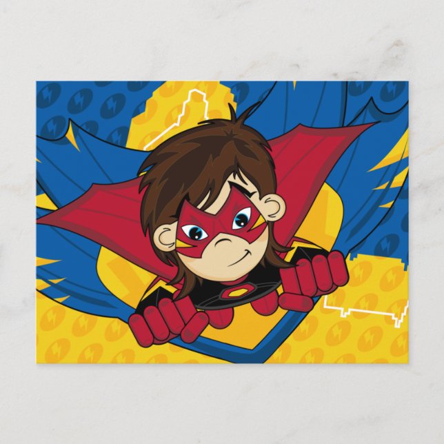 Masked Superhero Postcard Postkarte (Vorderseite)
