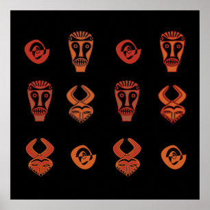 Masken aus afrikanischem Stamm Poster