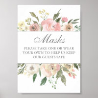 Masken Covid Safety Elegantes Blumenplakat