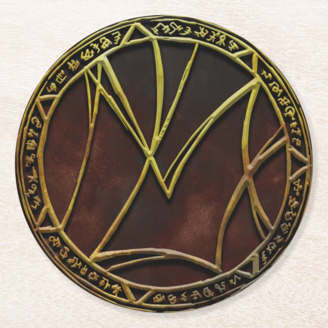 Masken des Unterlogos Runder Pappuntersetzer (Vorderseite)