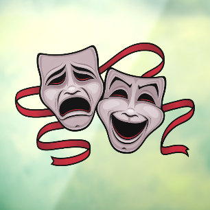 Masken für Comedy und Tragedy Theater Fensteraufkleber