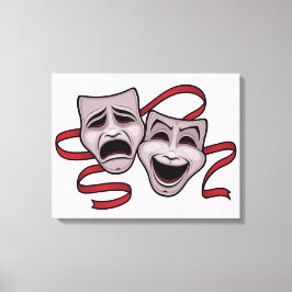 Masken für Comedy und Tragedy Theater Leinwanddruck